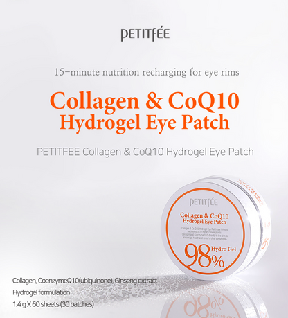 PETITFEE, Collagen & CoQ10 Hydrogel Eye Patches 60ea